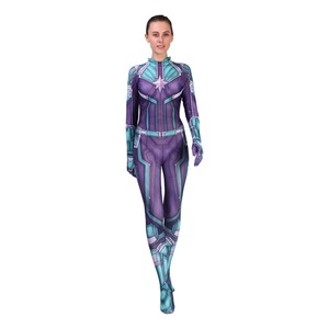 Traje de Capitana <span class=keywords><strong>Marvel</strong></span> para <span class=keywords><strong>Mujer</strong></span>, Mono de Spandex para Cosplay de Halloween, Disfraces de <span class=keywords><strong>Superhéroe</strong></span>, Modelo LIFC 2208022 Digital - Product Image 4