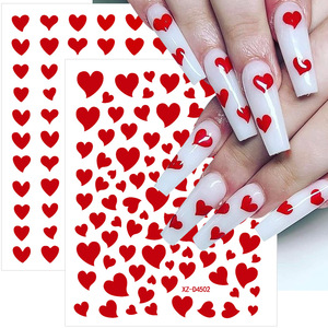 Pegatinas para <span class=keywords><strong>Uñas</strong></span> del Día <span class=keywords><strong>de</strong></span> San Valentín, 12 Estilos, Corazón Rojo, Tendencia INS, Graffiti, Adhesivos Decorativos para <span class=keywords><strong>Uñas</strong></span> - Product Image 6