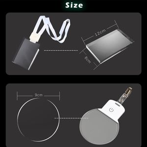 SOFFA 아크릴 <span class=keywords><strong>LED</strong></span> 랜야드 배지 맞춤형 투명 레이저 각인 명찰 ID 배지 이벤트용 - Product Image 4