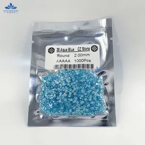 Fancy Moissanite manufacturer wholesale heat resistant oval cut 2x3mm 3x5mm aquamarine blue topaz cubic zirconia wax setting