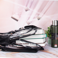 Sac à dos étudiant personnalisé en PVC transparent, tendance, imperméable, avec fermeture éclair pour ordinateur