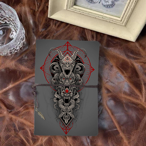 A6 Journal Thanksgiving cadeau pour dans les lois de documenter les traditions familiales avec des têtes démoniaques serpents et symboles imprimés sur le - Product Image 1