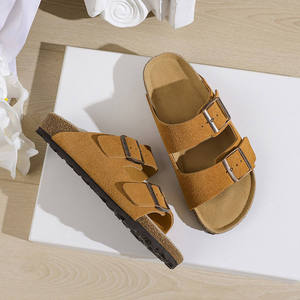 Birkenstocks en cuir de vachette de luxe pour l'été pour l'Arizona Style Mules <span class=keywords><strong>Semelle</strong></span> en liège allemande Sandales plates à la mode pour les loisirs de plein air - Product Image 2