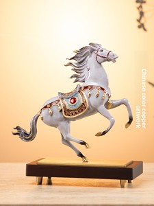 Cheval du Zodiaque en Laiton, Nouveau Style Chinois, Artisanat en Laiton, Décoration d'Intérieur, Artisanat Métallique - Product Image 2