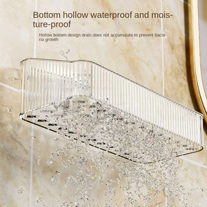 Étagère de rangement en plastique <span class=keywords><strong>pour</strong></span> salle de bain, <span class=keywords><strong>pour</strong></span> trou de <span class=keywords><strong>toilette</strong></span>, murale, étagère à cosmétiques avec installation sans perçage (24x9.5x7CM) - Product Image 3