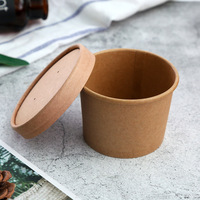 LUSH-PACK Récipient kraft pour repas à emporter au micro-ondes avec couvercle transparent en PP/PET Boîte d'emballage alimentaire en papier de haute qualité