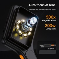 3Inches Handle Rectangle Magnifier HD Portable 500x Magnification Rechargeable Microscope With Illuminated Led Lights