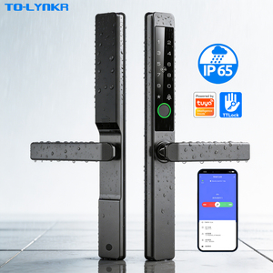 Serrure de porte coulissante intelligente en aluminium, étanche IP65, avec code numérique électrique Wifi Tuya, Bluetooth et empreinte digitale Ttlock - Product Image 1