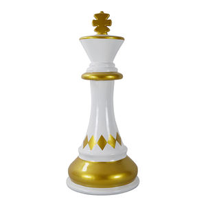 Grande sculpture en fibre de verre Sculpture <span class=keywords><strong>nationale</strong></span> d'échecs <span class=keywords><strong>du</strong></span> roi et de la reine Pièces d'échecs Décoration de la maison - Product Image 6