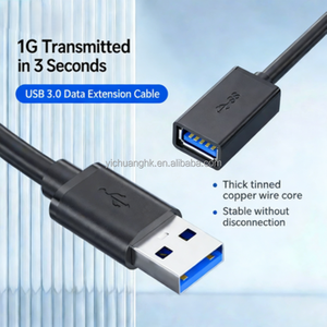 Cables de Extensión USB 3.0 Macho a Hembra de Carga Rápida al por Mayor para Computadoras Portátiles, Puertos USB, Cables de Datos de Conexión Extendida - Product Image 4