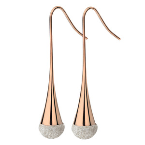 Pendientes colgantes con forma de gota de agua, de acero inoxidable, 40 mm, dos tonos, pendientes de moda para mujer, accesorios de joyería. - Product Image 2