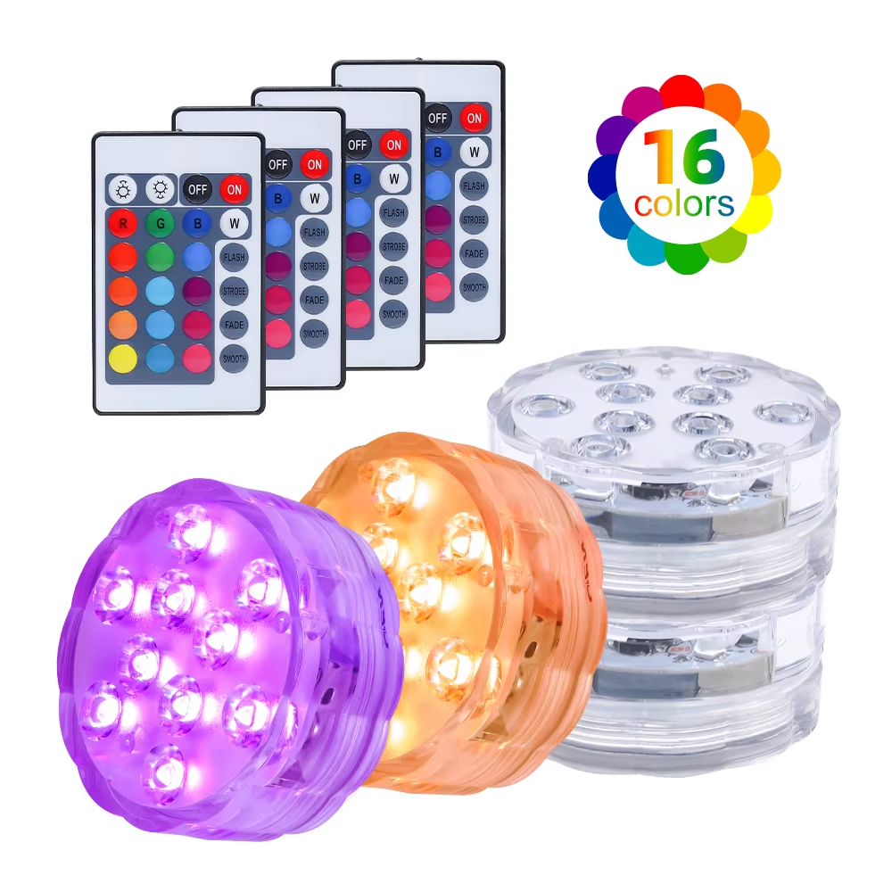 LED Pool Lights Submersible Lights Waterproof 16 Colors Changing Swimming Pool Spa Garden Fountain Decoration OEM ODM Factory