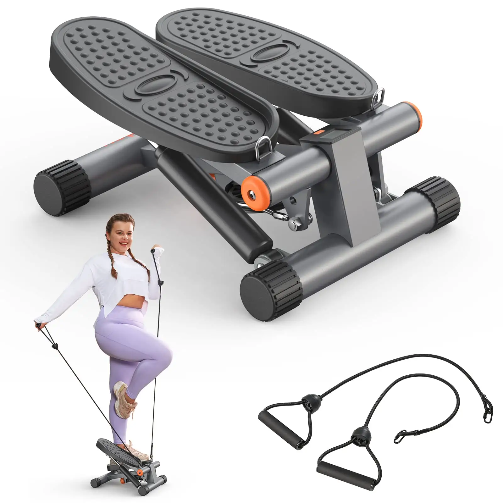 Home Aerobic Fitness Equipment Stepper Treadmill Mini Exercise Stepper With Resistance Bands