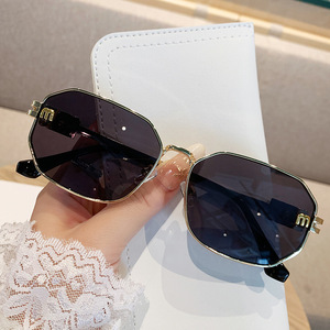 M Brand Polygonal <b>Sunglasses</b> Metal Frame UV400 Protection For Women Outings Cycling Driving - Product Image 1