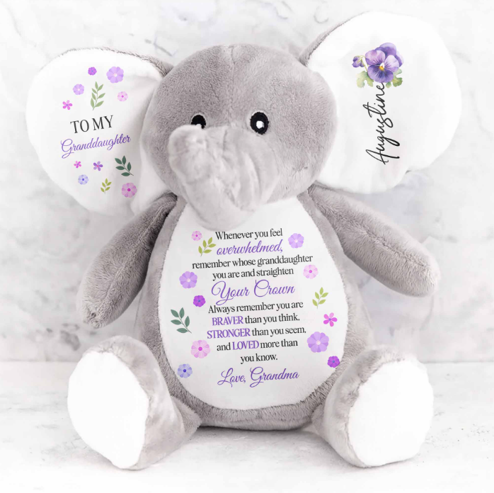 baby elephant stuffed personalized