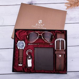 Set Regalo di Moda Maschile: Orologio, Portafoglio, Portachiavi, Set di Profumi in Elegante Confezione Regalo per Festa del Papà, San Valentino, Compleanno - Product Image 4