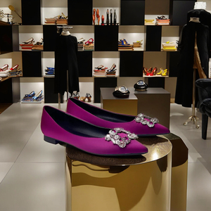 All'ingrosso personalizzabile <span class=keywords><strong>a</strong></span> <span class=keywords><strong>punta</strong></span> viola di cristallo matrimonio appartamenti stile balletto donna scarpe da sera altezza crescente per l'estate - Product Image 4