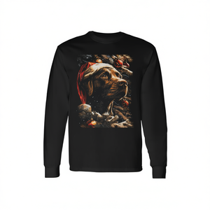 T-shirt à manches longues pour chien de Noël, motif Labrador Retriever avec chapeau de Père Noël, idéal pour l'hiver - Product Image 2