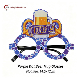 Gafas <span class=keywords><strong>de</strong></span> Papel Divertidas para Fiesta <span class=keywords><strong>de</strong></span> Oktoberfest, con Diseño <span class=keywords><strong>de</strong></span> Cerveza, Pretzel y Salchicha, Accesorios para Fotos del Festival Bávaro - Product Image 6