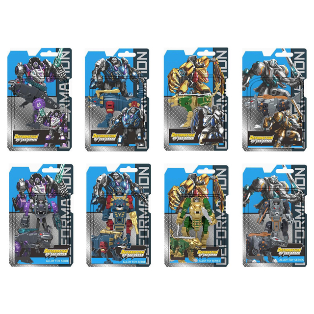 New Arrivals 8 Types Diecast Toy Custom Hot Sale Children Alloy Toys 2 in 1 Transformable Dinosaur Robot Toys