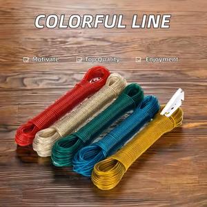 Wall-Mounted Clothing Organizer Flexible PVC-Coated Iron Wire Clothes Line Foldable Design Durable Eco-Friendly Portable Kitchen - Product Image 2