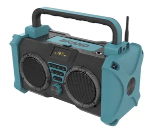 Kayinow Fabriek Waterdichte Robuuste Draagbare Batterij-Aangedreven Bluetooth Fm Am Werkplaats Radio Bouwplaats Radio