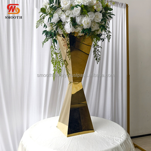 LEDA Wedding <b>Party</b> Supplies Pyramid Design Conical Dessert <b>Table</b> Gold Silver Black Flower Stand - Product Image 2