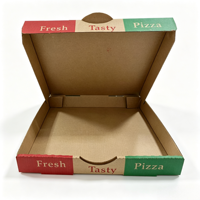 Boîte à pizza en carton ondulé Kraft, adaptée aux aliments, jetable, pour emporter, emballage pour pizza, gâteau, dessert, restaurant, entreprise, emballage