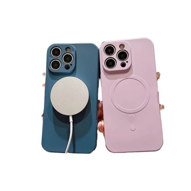 Magnetic Charging Liquid Silicone Phone Case for iPhone 16 15 14 13 12 Pro and ProMax Mobile Phone Case