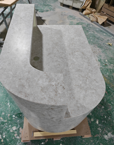 Mostrador de Recepción Moderno de Piedra Artificial para Salón de Belleza Pequeño, Peluquería o Barra de Bar, Mostrador de Tienda de Madera - Product Image 4