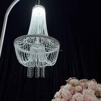 Prix de gros lustre de mariage accessoires de lumière LED lustre en cristal pour la décoration de fête événements scène plafonniers