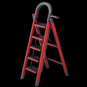 Escalera de acero galvanizado plegable roja moderna, alfombrilla antideslizante, taburete plegable <span class=keywords><strong>para</strong></span> el hogar <span class=keywords><strong>para</strong></span> escalera, almacén, Exterior - Product Image 3