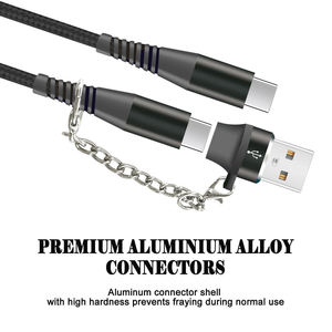 Câble de charge 3-en-1 de 2 m pour appareils mobiles USB Android, charge ultra-rapide 100 W, <span class=keywords><strong>fil</strong></span> <span class=keywords><strong>enroulé</strong></span> en or, Type-C pour imprimantes - Product Image 6