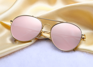 Gafas de sol con montura de metal para mujer, <span class=keywords><strong>lentes</strong></span> UV con espejo, personalizadas, 2020 - Product Image 3