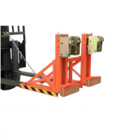 Attache pour chariot élévateur de type monté, plus stable, capacité 500-2000 kg, avec double griffe pour fûts d'huile et ceinture en caoutchouc