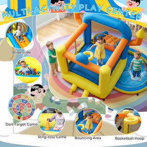 Château plein d'entrain gonflable de saut de bambin de partie de maison de rebond gonflable d'enfants commerciaux avec le toboggan, la piscine, le panier, le jeu de fléchettes, le <span class=keywords><strong>trampoline</strong></span> - Product Image 6