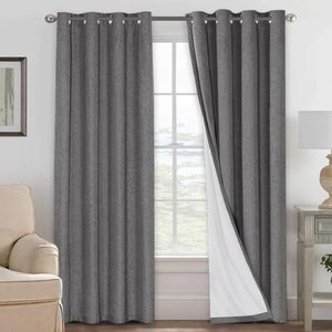 XinLan Modern Living Room <strong>Curtain</strong> Heavy <strong>Weight</strong> Linen Mixed Thermal Blackout <strong>Curtain</strong> <strong>for</strong> House - Product Image 4