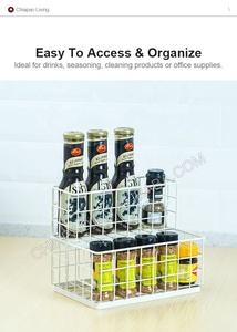<span class=keywords><strong>Petit</strong></span> panier de rangement empilable en fil métallique, étagère à épices, rangement de garde-manger pour comptoir de cuisine, armoire de salle de bain - Product Image 2