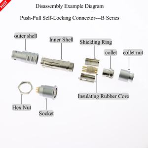 Không thấm nước đẩy kéo đồng trục thông tư tự khóa nam và nữ địa chỉ liên lạc IP50 PCB dây kết nối điện kết nối - Product Image 6