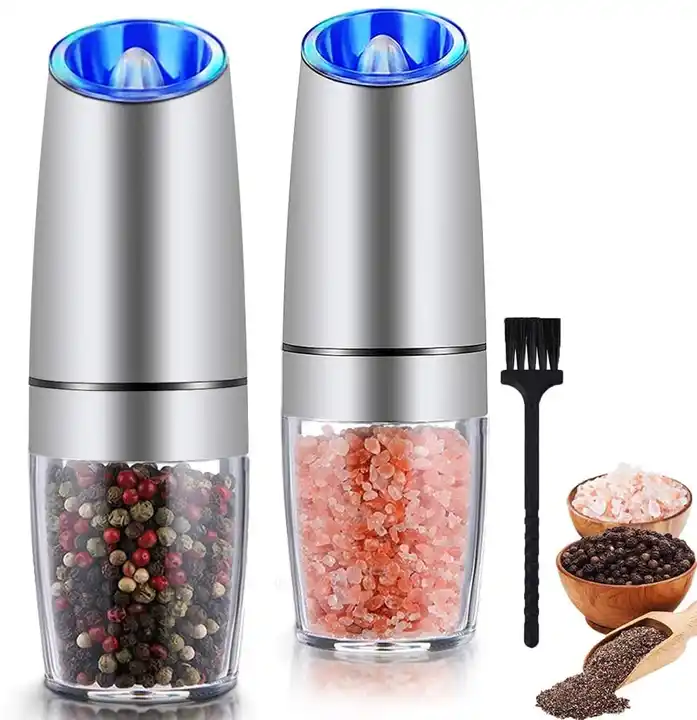 Battery Electric Operated Spice Anti Gravity Salt and Pepper Grinder Set  Pepper Mill with LED Light Mills Stainless Steel - China Stainless Steel  Salt and Pepper Grinder and Electric Automatic Mill Pepper