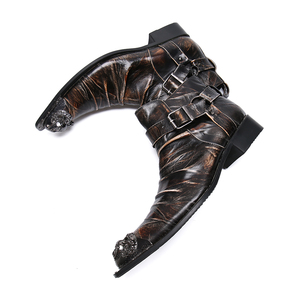 Bottes de Combat de Cowboy en cuir pour hommes, <span class=keywords><strong>chaussures</strong></span> de <span class=keywords><strong>moto</strong></span> tactique <span class=keywords><strong>Vintage</strong></span>, Oxfords, NA325 - Product Image 6