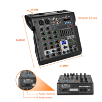 Demusheng B4 – Mini mélangeur Audio numérique Portable professionnel, 4 canaux, 99 DSP intégré