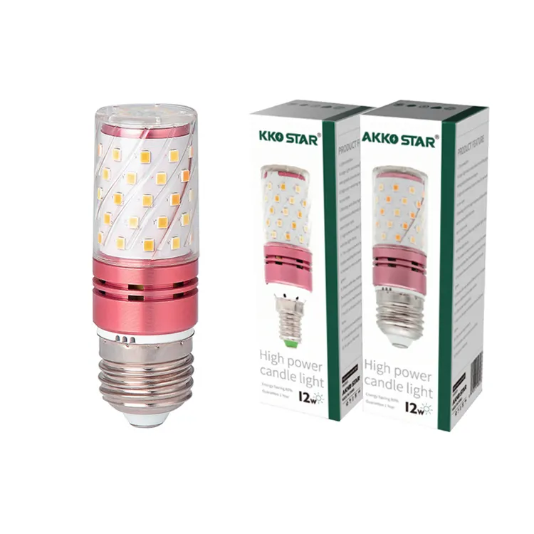 AKKO STAR Высококачественная 12 Вт Трехцветная светодиодная лампа-Кукуруза E27 винтовая лампа-свеча
