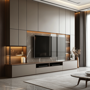 Moderno centro di intrattenimento TV Cabinet per 80 "TV doppio supporto di memorizzazione Console da tavolo con Drop Down porta per <span class=keywords><strong>soggiorno</strong></span> - Product Image 4