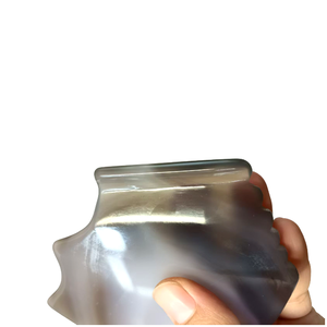 Ensemble d'outils de soin de la peau en pierre d'agate grise Luma 100% naturelle avec logo personnalisé, outil de raclage facial Gua Sha, peigne Guasha - Product Image 2