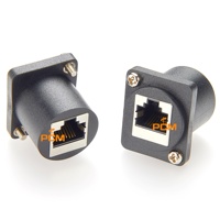 Conector de Panel CAT6 RJ45 8P8C Tipo D, Conector Hembra a Hembra RJ45 para Ethernet, Conector de Paso a Través, Acoplador de Montaje en Panel