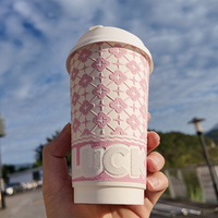 Gobelets en papier de qualité alimentaire à double paroi de 12 oz avec logo imprimé en 3D, design créatif, pour boissons gazeuses et vin