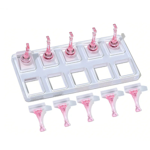 5/10 шт. Прозрачные немагнитные акриловые подставки для ногтей в форме шахматных фигур, держатели для демонстрации и тренировки маникюра - Product Image 4