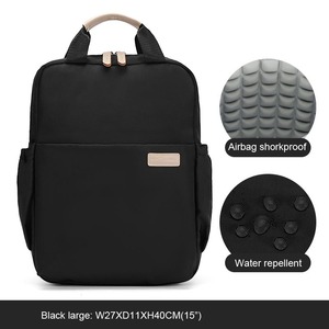 15" Large Waterproof Eco-Friendly Nylon Softback <b>Laptop</b> <b>Backpack</b> Business Arcuate Shoulder Strap Zipper Open Airbag Protection - Product Image 1