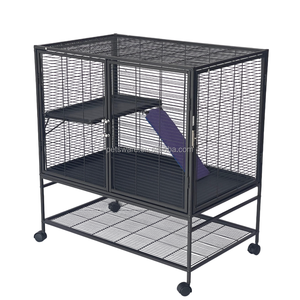 <span class=keywords><strong>Cage</strong></span> de luxe en métal pour petits animaux avec roulettes pour rats, furets, chinchillas et cochons d'Inde - Product Image 2